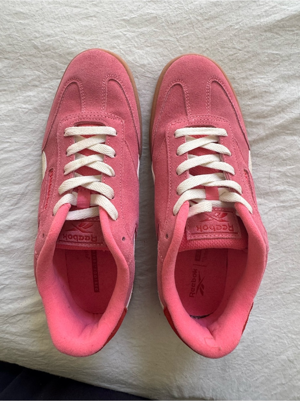 Reebok Pink Suede Women’s Sneakers with White Laces